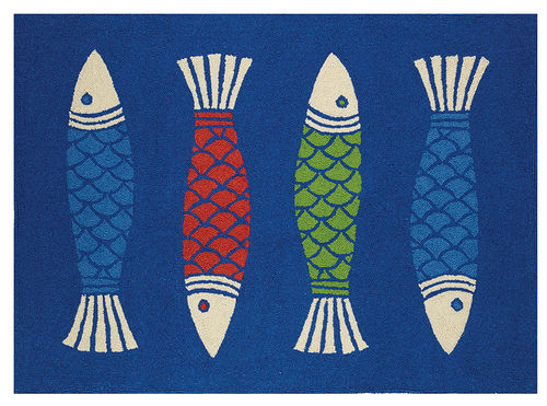 (image for) Hand Hooked Four Fish Rug